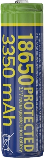 Protected Li-Ion battery 18650 3.7 V 3350 mAh