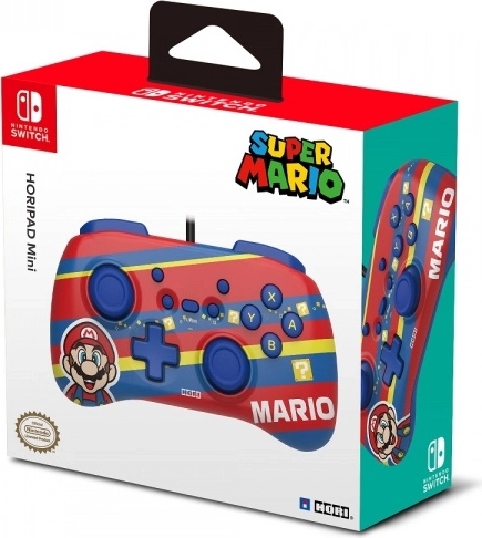 Compact HORIPAD Mini Wired Controller for Nintendo Switch Super Mario – Red
