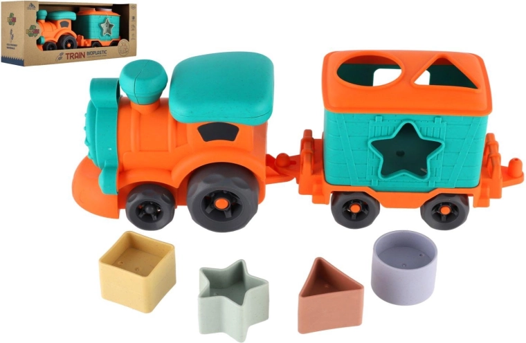 Teddies Train with Carriage and Bioplastic Shape Sorter