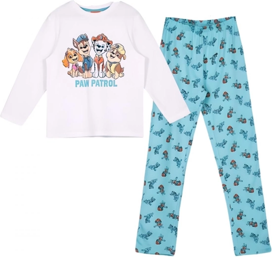 Children's Paw Patrol Pajamas in White and Turquoise