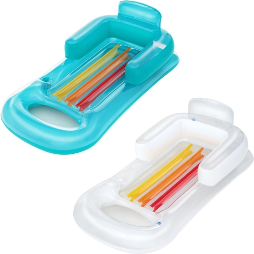 Uzpūšams atpūtas matracis ar atzveltni un dzēriena turētāju 161 × 84 cm BESTWAY