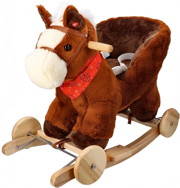 Šūpojamais zirdziņš ar ritenīšiem un sēdeklīti