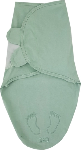 EKO cotton swaddle wrap Ulitka mint for babies 3–6 kg