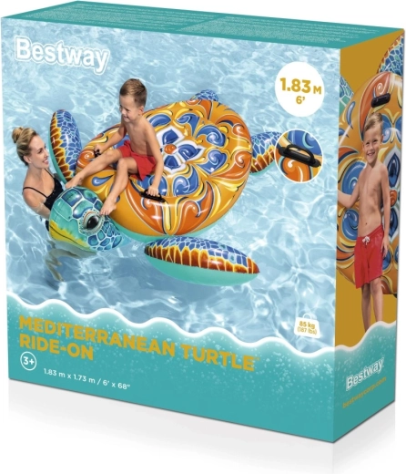 Bestway piepūšamais peldriņķis–bruņurupucis Majolika 183 × 173 cm ar rokturiem