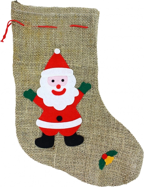 Mikulaša džutas zeķe ar cilpu 38 cm