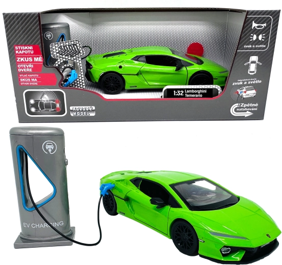 Metāla Lamborghini Temerario modelis mērogā 1:32 ar gaismu un skaņu