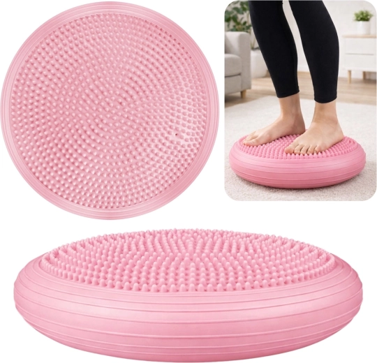 Līdzsvara sensomotorais disks “ezītis” 34 cm – rozā