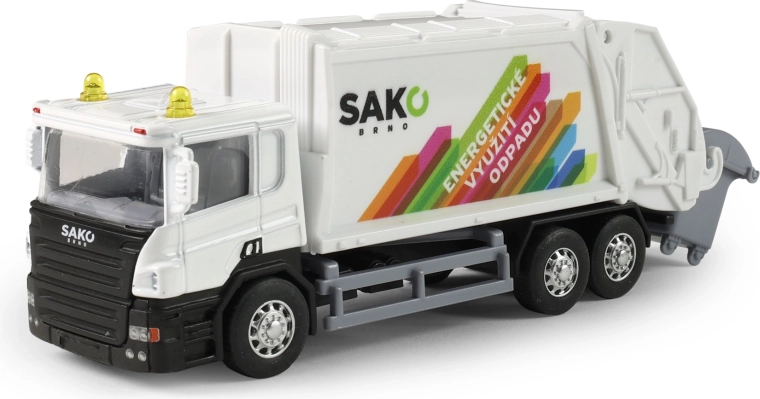 Metal garbage truck SAKO 15 cm with pull-back