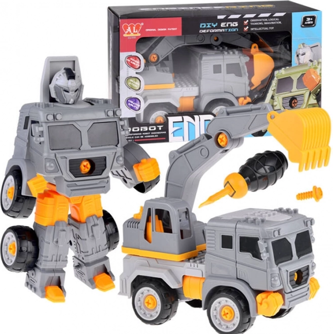 Super būvniecības auto-robots 2v1 – Ekskavators