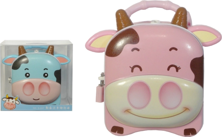 Piggy Bank with Padlock and Handle – Little Cow