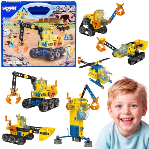 Woopie Construction Set Police Vehicles 6-in-1 STEAM