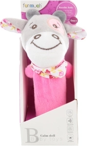 Pīkstoša grabulīte rozā govs mazuļiem