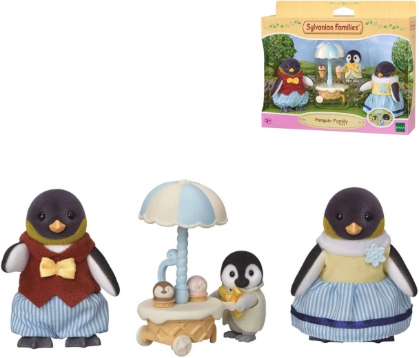 Sylvanian Families pingvīnu ģimene ar saldējuma ratiņiem - 3 gab.