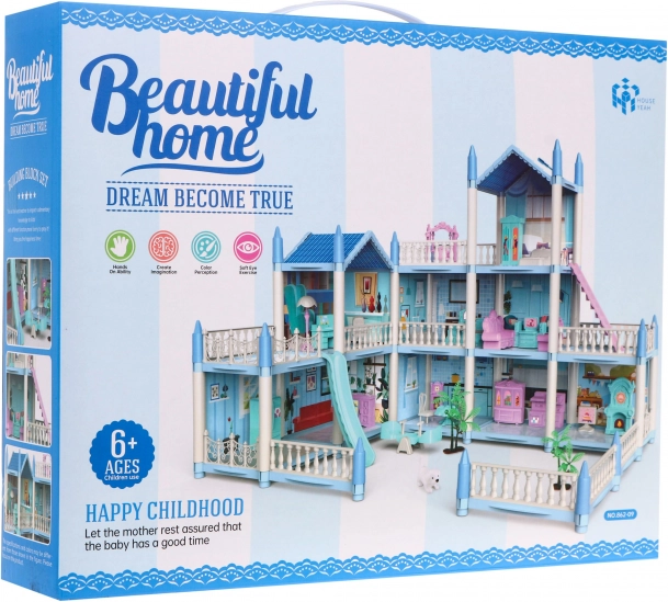3 stāvu leļļu namiņš Bērnu rotaļlieta