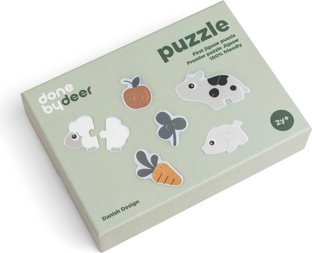 Done by Deer first puzzle Tiny farm, colourful mix, 6 × 2 pieces