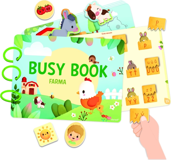 Janod Farm Busy Book interactive activity and alphabet book