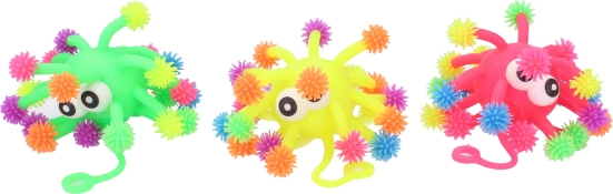 Krāsaina lecošā bumba ar acīm 11 cm