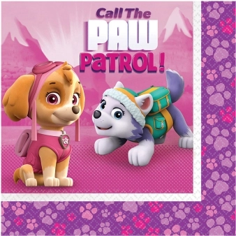 Paw Patrol Pink papīra salvetes 33 x 33 cm (20 gab.)