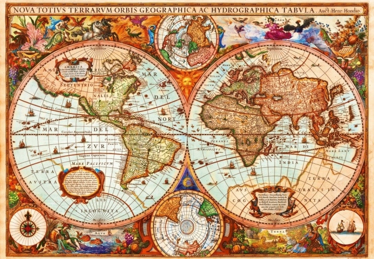 Puzzle Historical Map 1000 Pieces BLUEBIRD