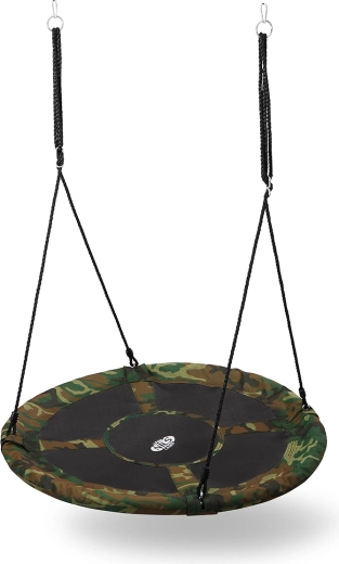 Piekarināmās šūpoles “putna ligzda” 110 cm, kamuflāžas krāsā, NILS CAMP