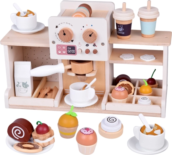 Wooden Café – Barista Coffee Machine with Accessories