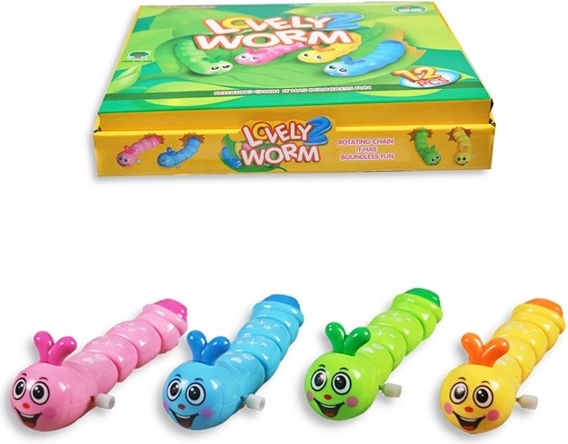 Wind-up plastic key-operated worm - 1 piece