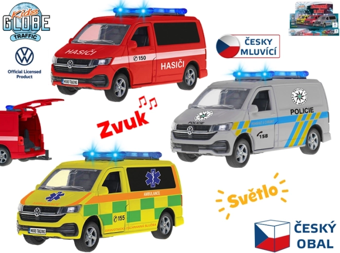 Kids Globe Traffic glābšanas transportlīdzeklis VW ar gaismām un skaņām