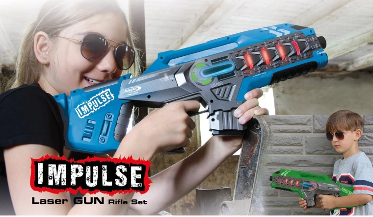 Impulse lāzerieroču komplekts (zils/zaļš)