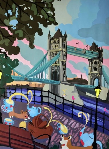 Dimanta gleznošana Tower Bridge 30 × 40 cm