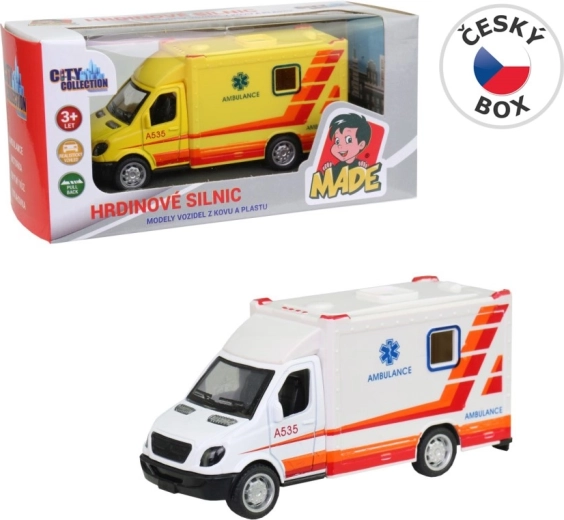 Metal Ambulance with Pull-Back Action, 10 cm