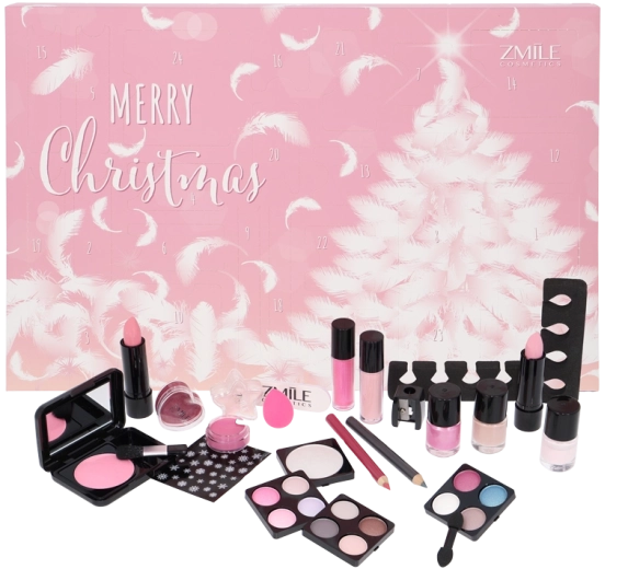 Traditional Pink and Fluffy Advent Calendar – beauty set of 24 surprises