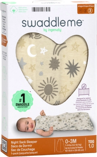 Cotton SwaddleMe™ Celestial Dance Sleeping Bag, 1 TOG, 0–3 Months