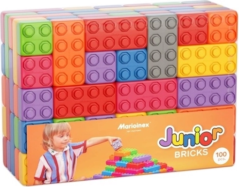Children's Building Set Brick Junior with Windows and Doors, 100 Pieces