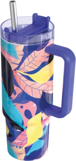 Stainless steel thermal mug Quokka Vibe Midnight Forest with straw 880 ml