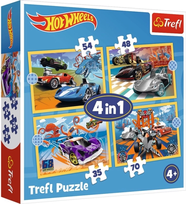 Puzle HOT WHEELS 4v1 transportlīdzekļi Trefl