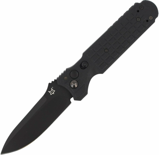 Taktiskais automātiskais nazis Fox Knives Predator II, 9,5 cm, pilnībā melns, FRN