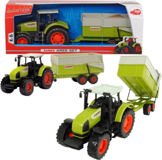 Dickie traktors Claas Ares ar pašizgāžamu piekabi 55 cm