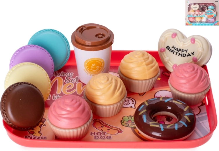 Konditorejas komplekts ar paplāti 22 × 16 cm, 11 daļas