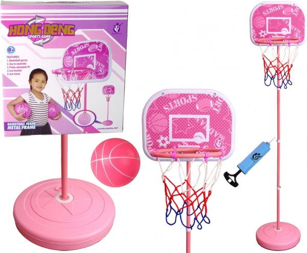 Rozā basketbola komplekts bērniem 170 cm