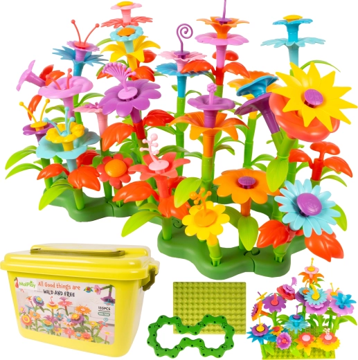 DIY Flower Building Set, 135 pieces