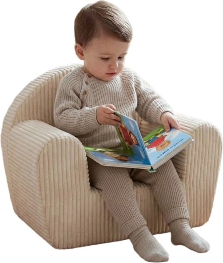 Bērnu velveta krēsliņš New Baby – krēmkrāsas