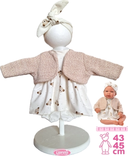 Apģērbu komplekts jaundzimušā lellēm NEW BORN 43–45 cm – 4 daļu komplekts Llorens