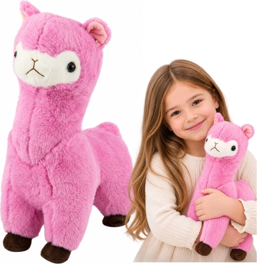 Plush pink alpaca 38 cm - 1 piece