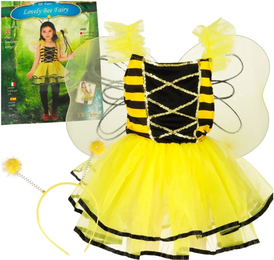 Children's bee costume with dress, wings and headband