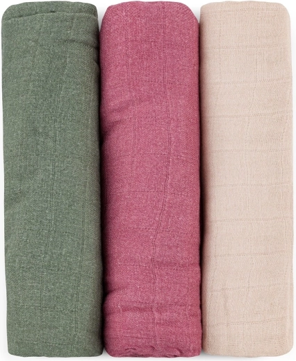 Petite&Mars set of bamboo muslin cloths Moussy Botanic tones 68 × 68 cm (3 pcs)