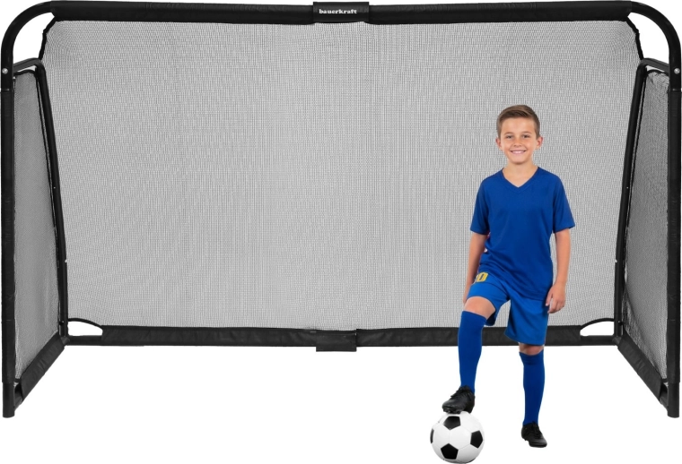 Futbola vārti Bauerkraft 300 × 200 × 90 cm, tērauda, melni