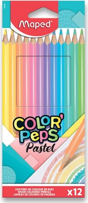 Krāsainie zīmuļi MAPED Color'Peps Pastel 12 gab.