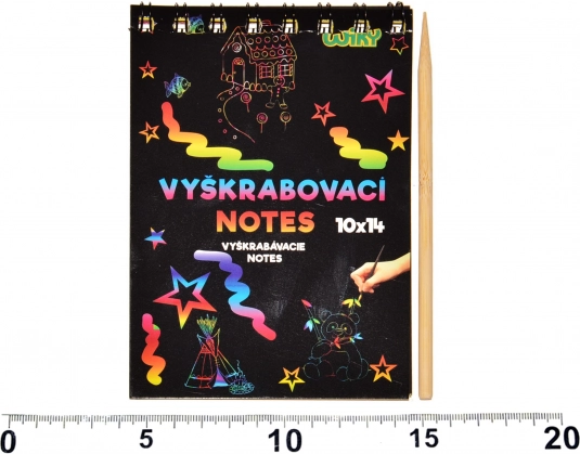 Skrāpējamais bloks ar krāsainu pamatni