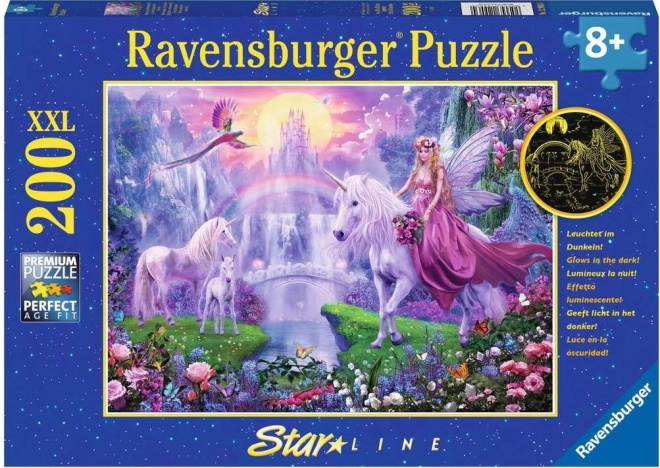 Ravensburger spīdošā puzle Burvju vienradžu nakts XXL 200 gabaliņu