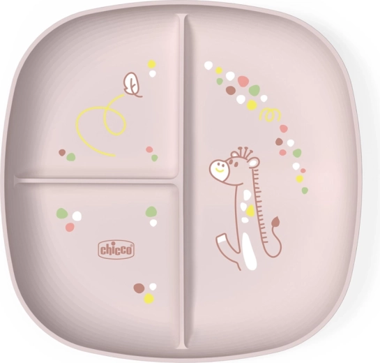 Chicco divided plate pink 12m+